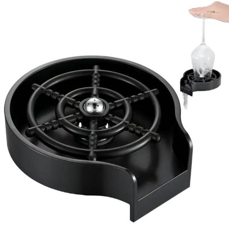 Lava Vasos o Copas a presión para Cocina Negro mate