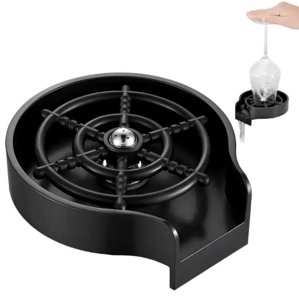 Lava Vasos o Copas a presión para Cocina Negro mate