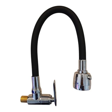 Grifo Pared agua fría Bronce Cromado Manguera flexible NEGRO MATE