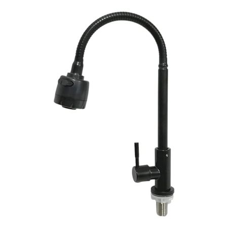 Grifo monomando Cocina Flexible agua fría al mueble NEGRO MATE