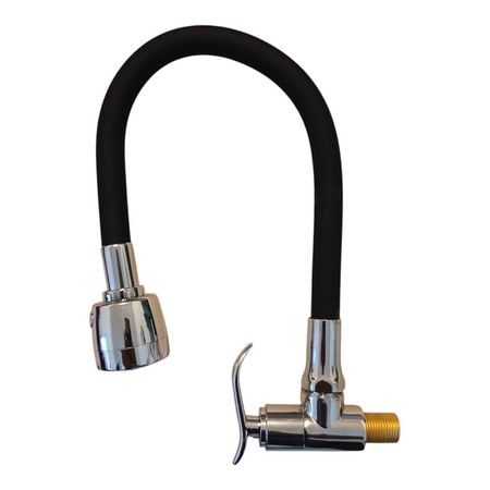 Grifo Pared agua fría Bronce Cromado Manguera 360 NEGRO MATE