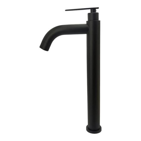 Grifo Caño Ovalin o bowl Liviano de 30cm Negro Mate