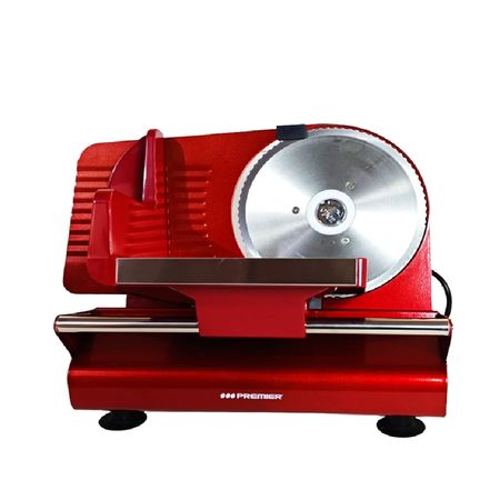 Cortadora Rebanadora de embutidos PREMIER Acero Inoxidable Rojo