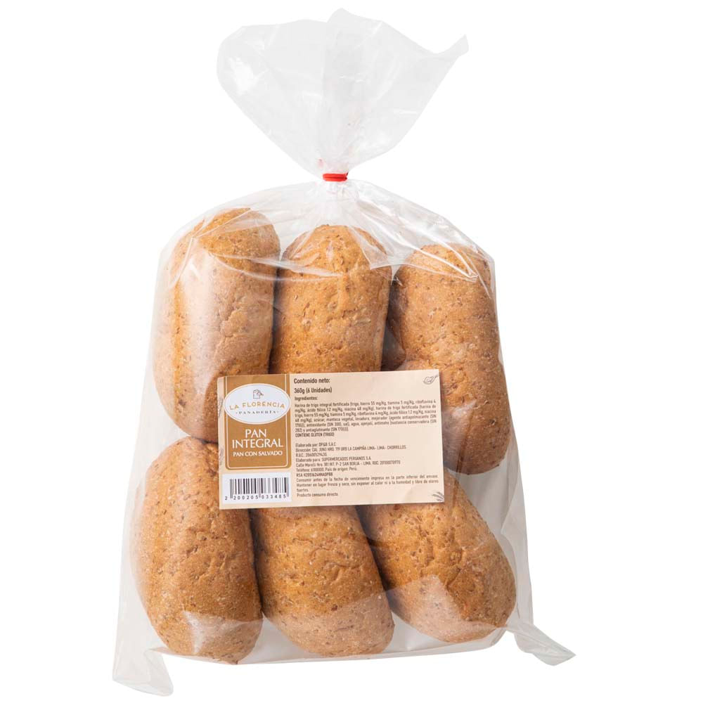 Pan Integral LA FLORENCIA Bolsa 6un
