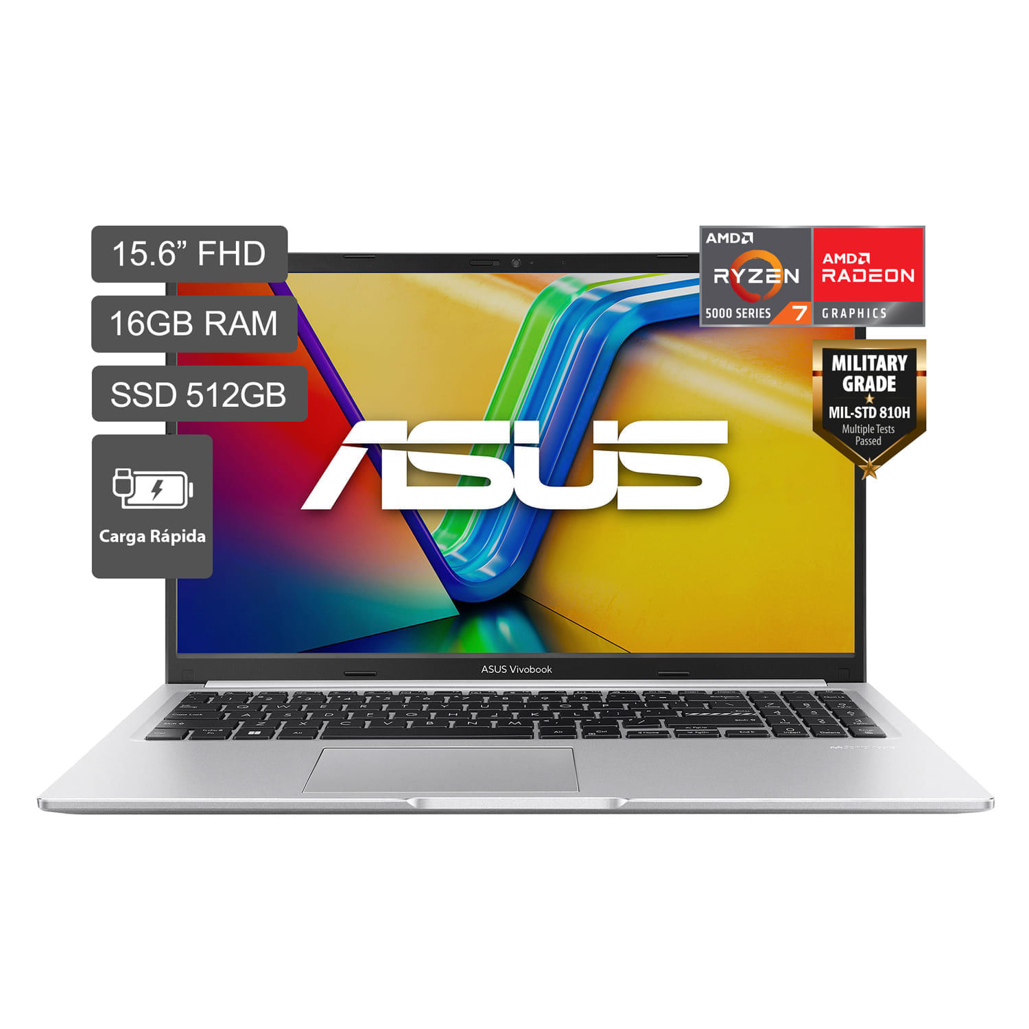 Laptop Asus Vivobook 15 AMD Ryzen™ 7 5825U 15.6"" 16GB RAM 512 SSD 512 SSD Plata