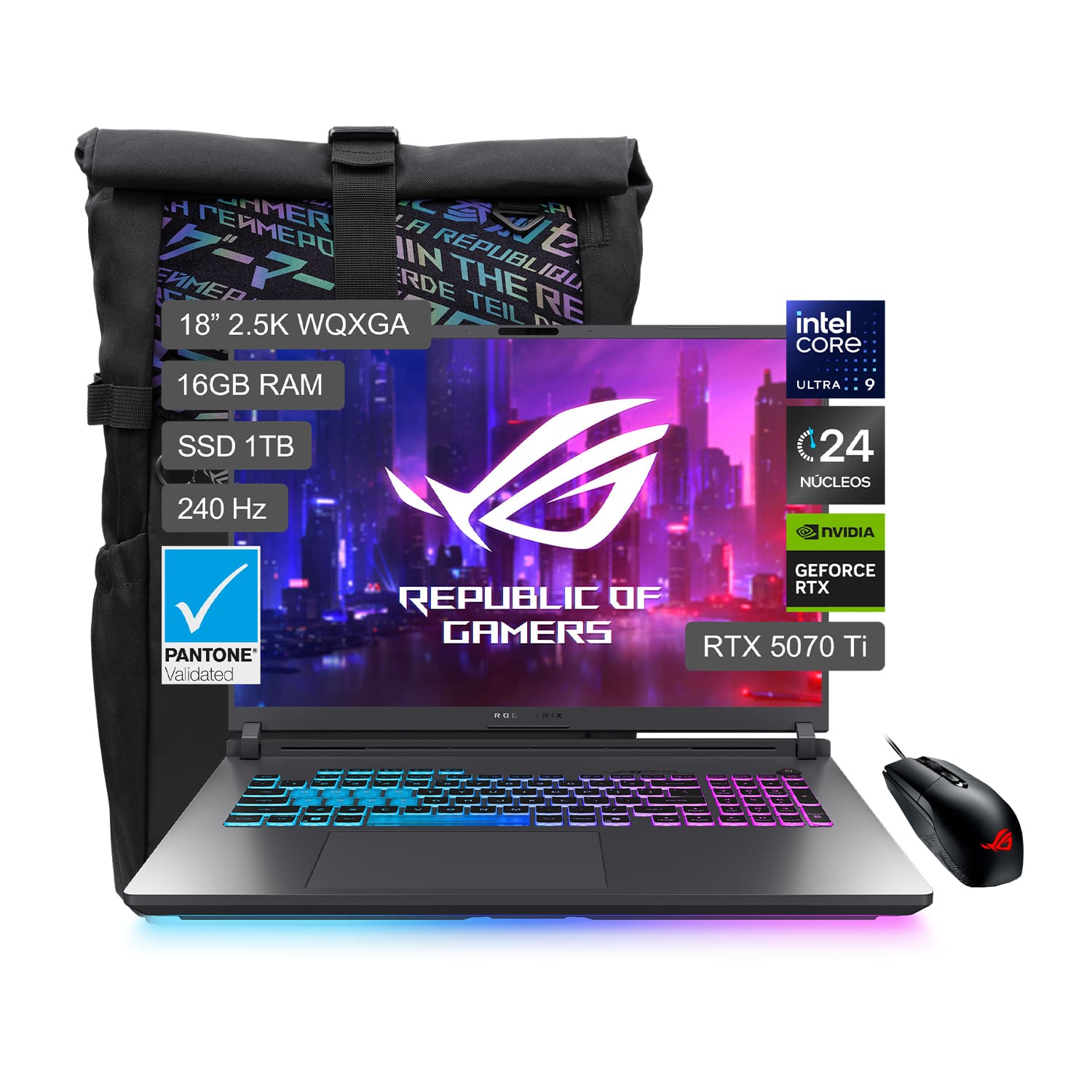 Laptop Gamer Asus ROG Strix G18 Intel® Core™ Ultra 9 275HX 18"" 16GB RAM 1TB SSD 1TB SSD Gris