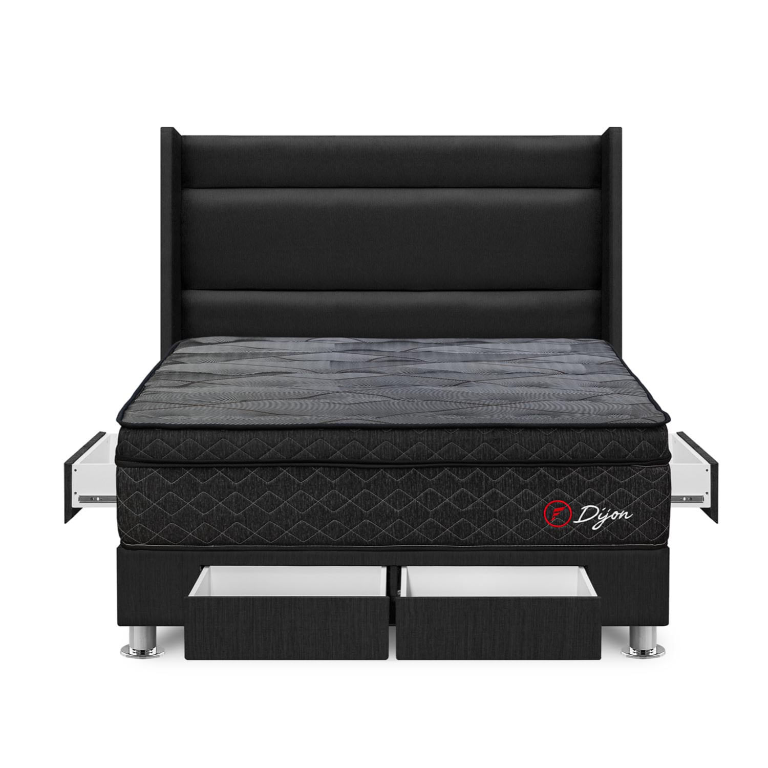 Dormitorio 4 Cajones Dijon King Gris