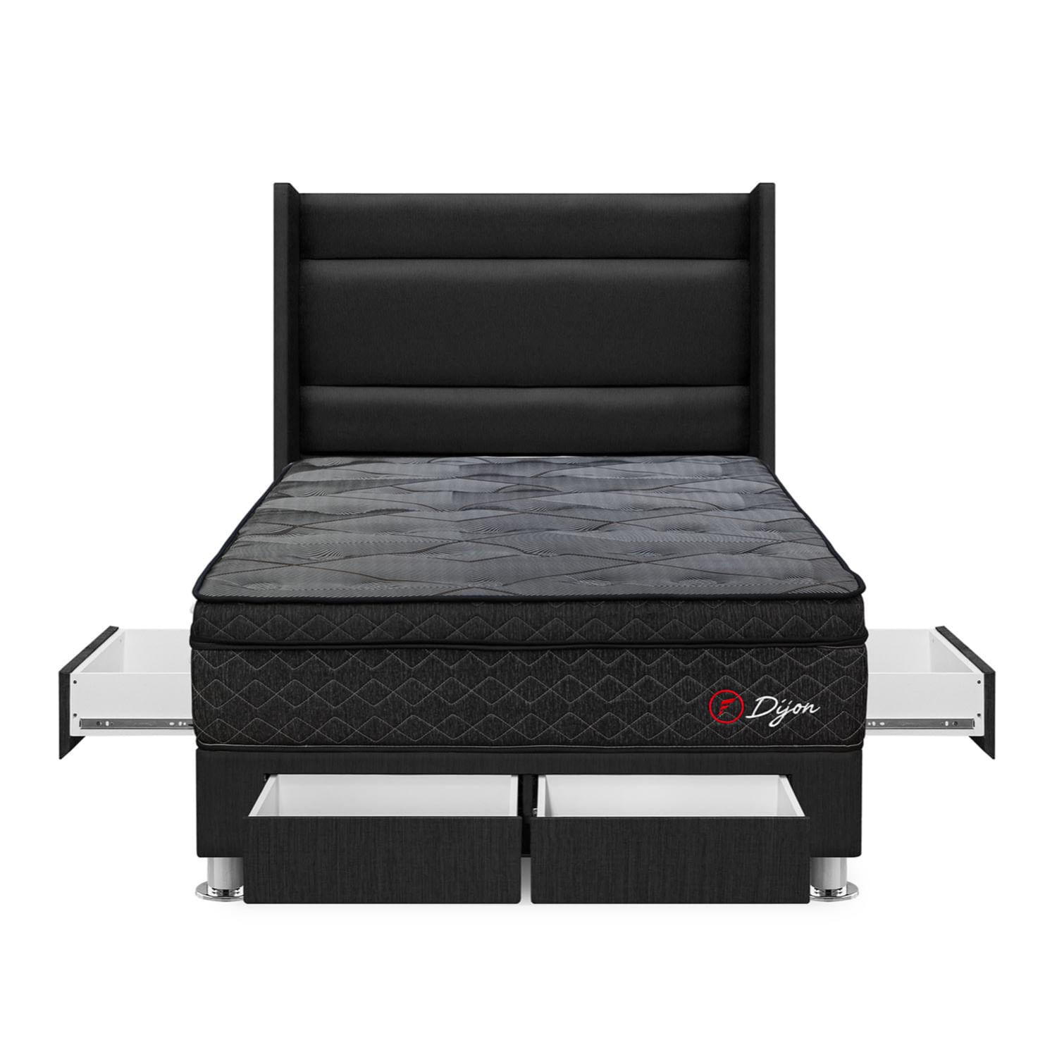 Dormitorio 4 Cajones Dijon 2 plazas Gris