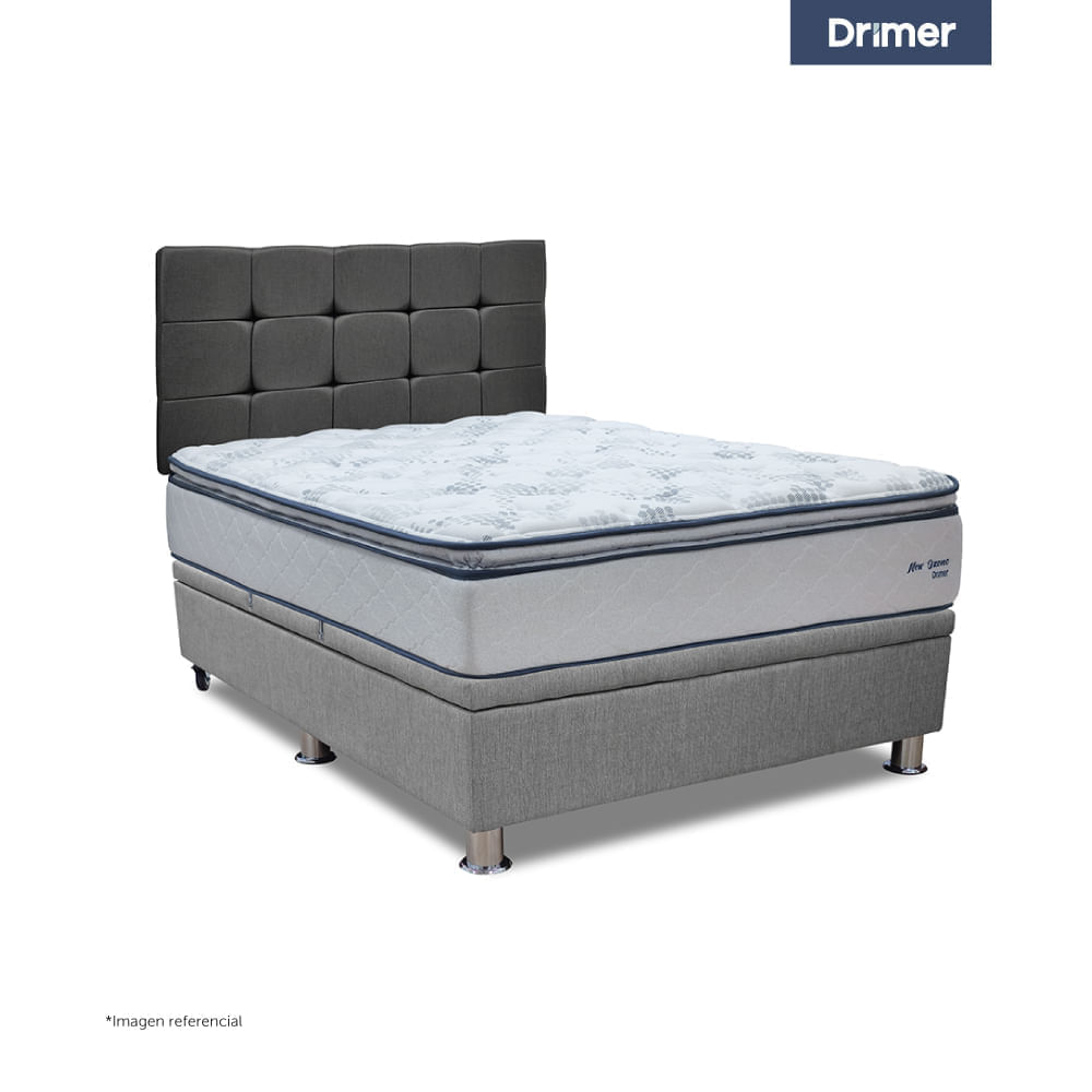 Dormitorio Praktibox Ozono 2 Plazas Gris Plata