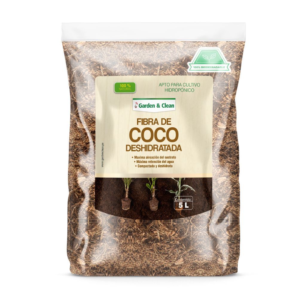 Fibra de Coco Deshidratada 5L Garden Clean