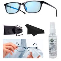 Kit Lentes para computadora filtro azul + Liquido Limpiador Paño Bolso