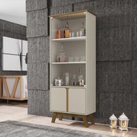Vitrina Moderna Hibachi Blanco con Marrón R&R MUEBLES