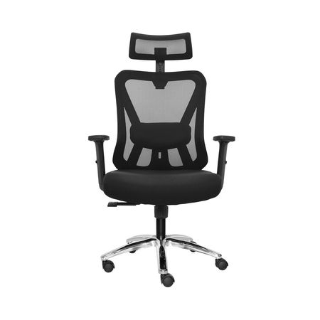 Silla Ergonómica Reclinable Dolphin Negro Presidente Brazo 3D. Cromado Ofideas