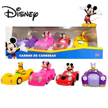 Juguete Set de Vehículos Mickey Mouse y sus Amigos 4pcs