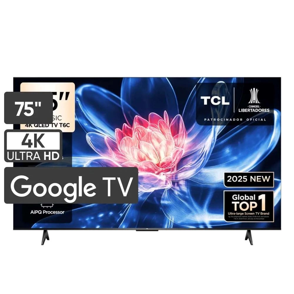 Televisor TCL QLED 75'' UHD 4K Smart TV 75T6C Modelo 2025