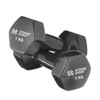 Mancuernas Xtreme Pesas De 1kg Fitness De Vinil X2 Negro