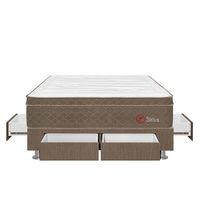 Cama Box Tarima 4 Cajones FORLI Sirius Pocket 2 Plazas + 2 Almohadas + Protector