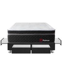 Cama Box Tarima 4 Cajones FORLI Beauty Dream Platinium Pocket 2 Plazas + 2 Almohadas + Protector