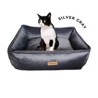 Cama Abrigadora Reversible de Felpa para Mascotas M Silver