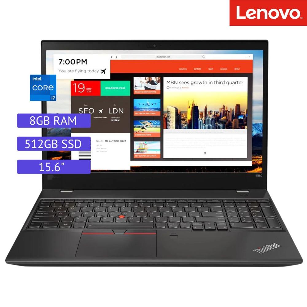 Laptop Semi Nueva Lenovo ThinkPad T580 - Core i7 8ª Gen - 8GB RAM - 512GB SSD - 15.6""
