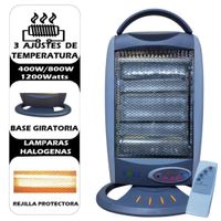 Estufa Halógena YQ 12SHR Con Control Remoto Antivuelco Oscilación