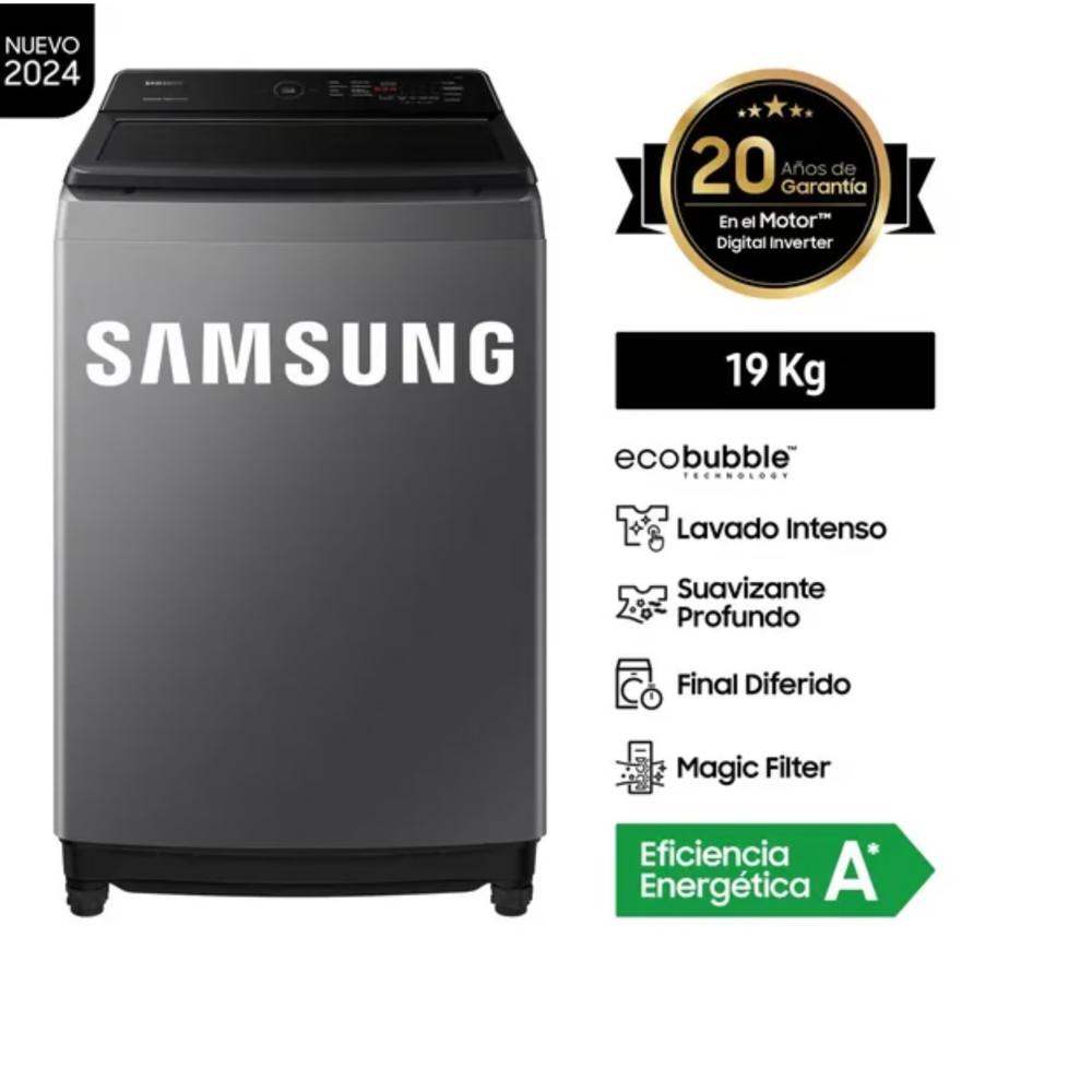 LAVADORA SAMSUNG 19KG WA19CG6441BD ECOBUBBLE GRIS OSCURO