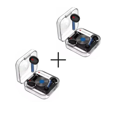 Audífonos Bluetooth Gamer Monster XKT01 Azul Pack x 2 Unidades