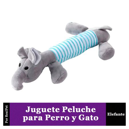 Juguete Peluche Elefante con Sonido para Perro o Gato
