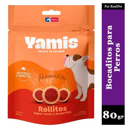 Rollitos Yamis Perros Adultos Carne a la Parilla 80 gr