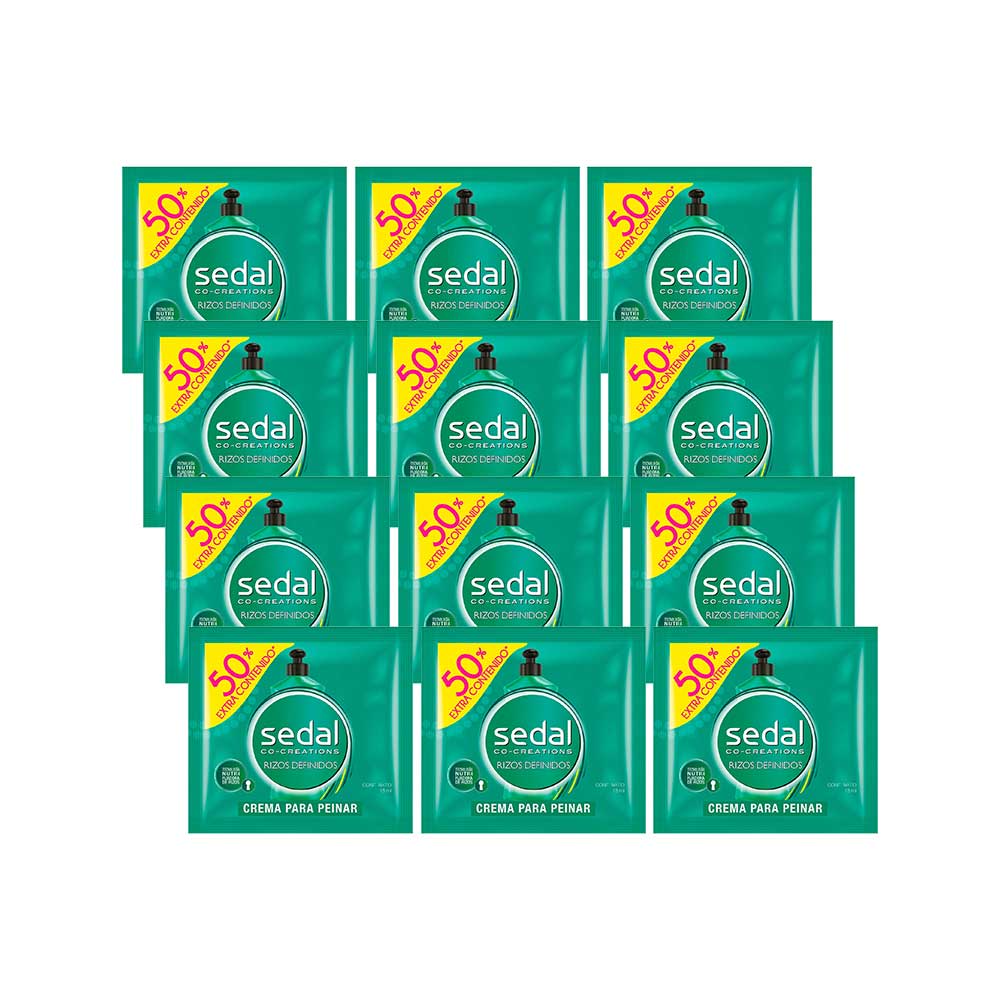Crema para Peinar SEDAL Rizos Difinidos Tira 12 Sachets 18ml c/u