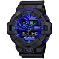 Reloj Casio G-Shock GA700VB-1A Digital Analógico Luz de Fondo Resina Negro Dial Azul