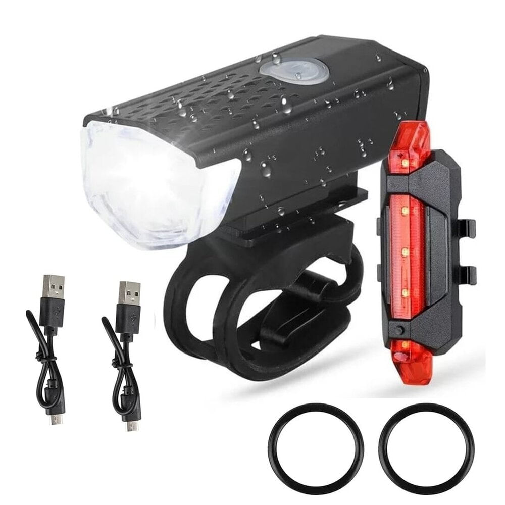 Luces para Bicicleta Faro Delantero y Trasero Recargable