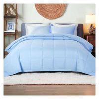 Cubrecama Moun 100 % algodón bramante queen celeste 200 hilos Lima Tienda