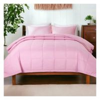 Cubrecama Moun 100 % algodón bramante 1.5 plazas rosado 200 hilos Lima Tienda