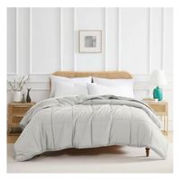 Cubrecama Moun 100 % algodón bramante 1.5 plazas gris 200 hilos Lima Tienda