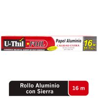 Papel aluminio U-THIL Rollo 16m x 30cm