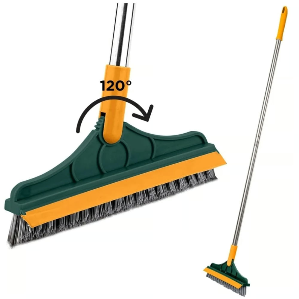 ESCOBA CON CEPILLO SECADOR DE LIMPIEZA 2 EN 1