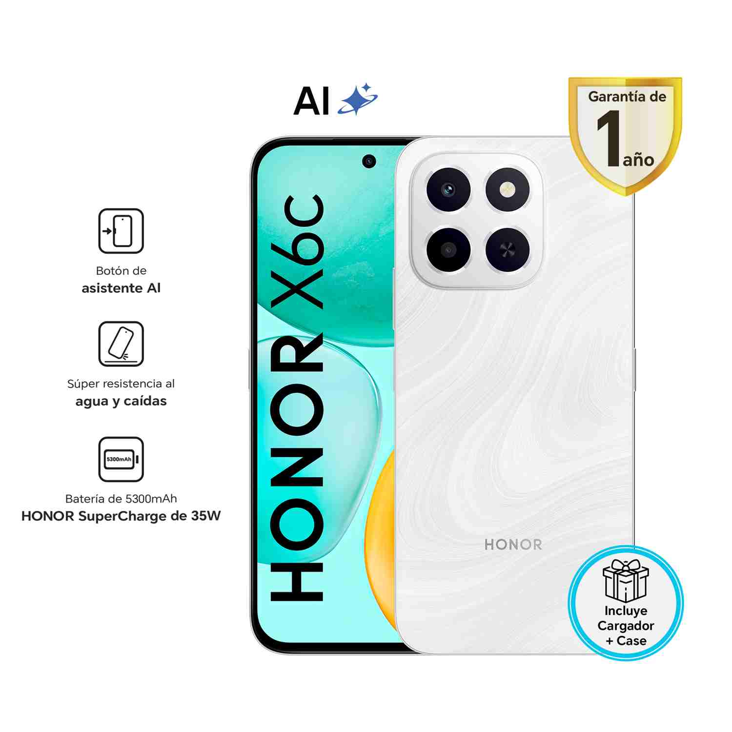 Celular Honor X6C 256GB Moonlight White