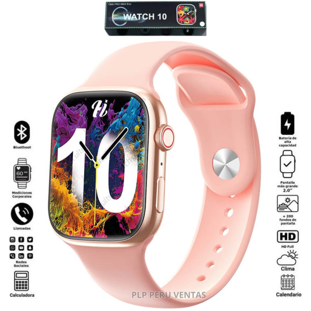 Smartwatch T900 Pro Max Rosado Serie 10 Evo