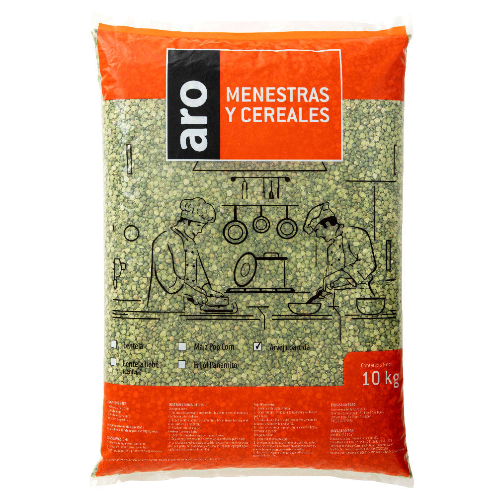 Arveja Verde Partida ARO Bolsa 10Kg