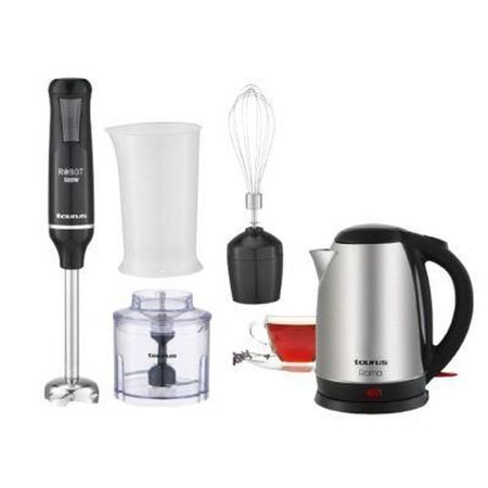 Combo Batidora de Inmersion Robot 500 Plus Inox II con Hervidor Taurus.