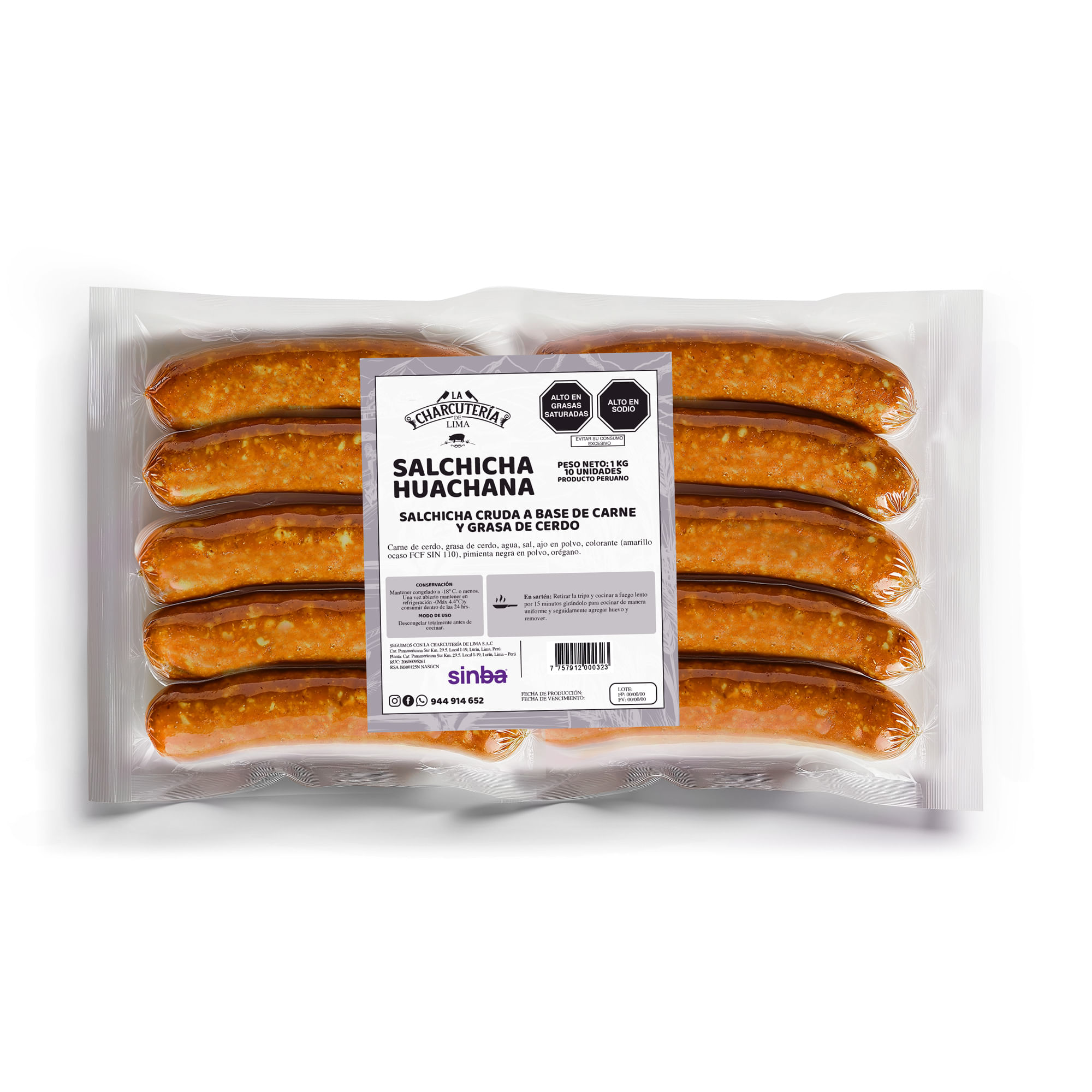 Salchicha Huachana LA CHARCUTERIA Bolsa 1Kg