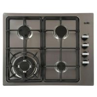 ENCIMERA A GAS ACERO INOX. 58CM 4 QUEMADORES SOLE A SOLCO036