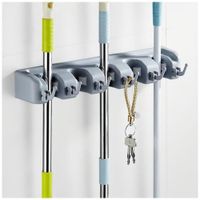 Organizador De Escobas Pl18V Con Ganchos Plegables Y Resistente