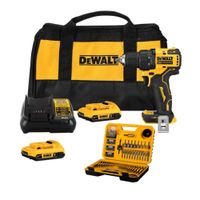 Taladro Atornillador 1/2"" 20V XR 2 Bat + Set de Atornilladores 100 Pz Dewalt DCD708D2-K10