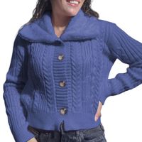 Chompa Mujer Hilo Camisero De Peluche 359G-25 Color Turquesa