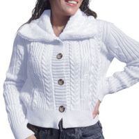 Chompa Mujer Hilo Camisero De Peluche 359G-25 Color Blanco