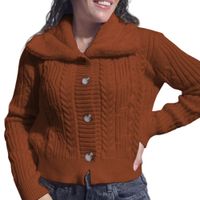 Chompa Mujer Hilo Camisero De Peluche 359G-25 Color Camel