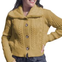 Chompa Mujer Hilo Camisero De Peluche 359G-25 Color Beige
