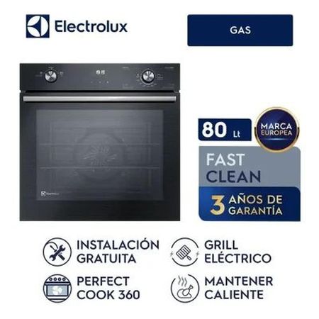 Horno Convección Empotrable a Gas Electrolux 80L Negro OE8GH